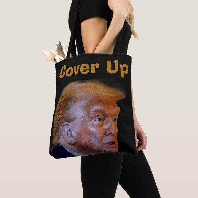 Trump/Cover Up Tote-väska Tygkasse (Närbild)