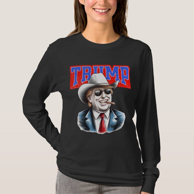 Trump Cowboy - djärv politisk Påstående Graphic Te T Shirt (Framsida)