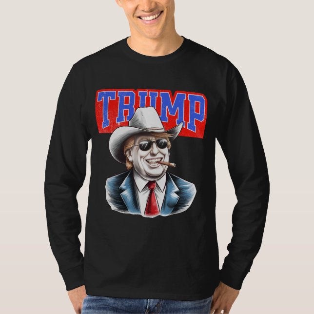 Trump Cowboy - djärv politisk Påstående Graphic Te T Shirt (Framsida)