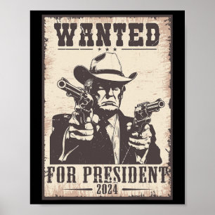 Trump Cowboy ville ha USA. President 2024 Poster