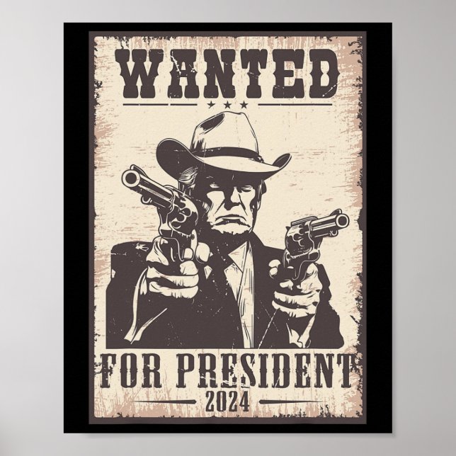 Trump Cowboy ville ha USA. President 2024 Poster (Framsidan)