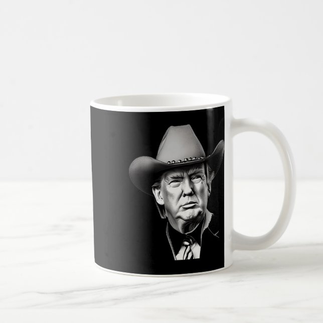 Trump Cowboy Western President. Du missar mig än. Kaffemugg (Höger)