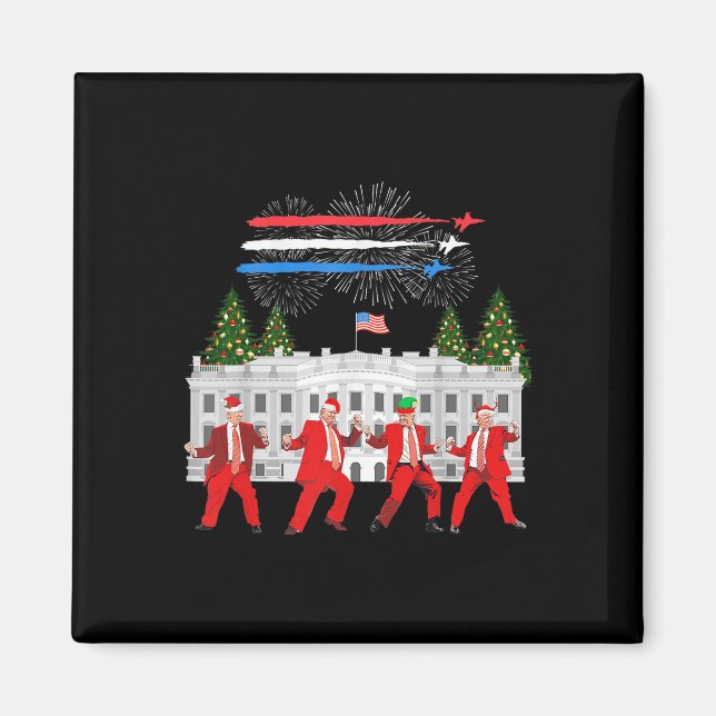 Trump Daddys Home White House Dance Gör Julafton G Magnet (Framsidan)