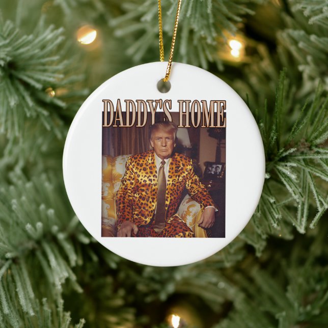 Trump Daddys Home White House | Trump Gift Julgransprydnad Keramik (Träd)