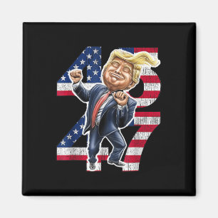 Trump Dance 45 47 American Flagga Trump 2024 Magnet