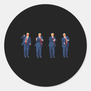 Trump Dance Funny Pro Trump 2024 Rösttrumpsordföra Runt Klistermärke