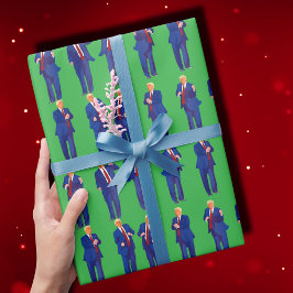 Trump Dance | Funny Trump Dancing Grönt Gift Presentpapper