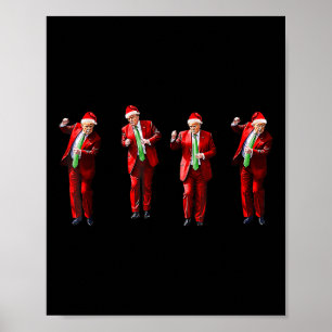 Trump Dance Jultomten jul Julafton Pajamas Hol Poster