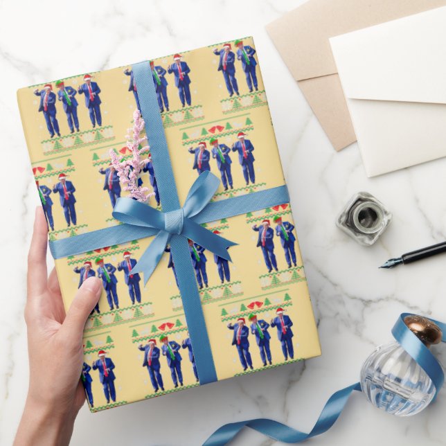 Trump Dance , Lunt Trump Jultomten Dance Guld Presentpapper (Gifting)