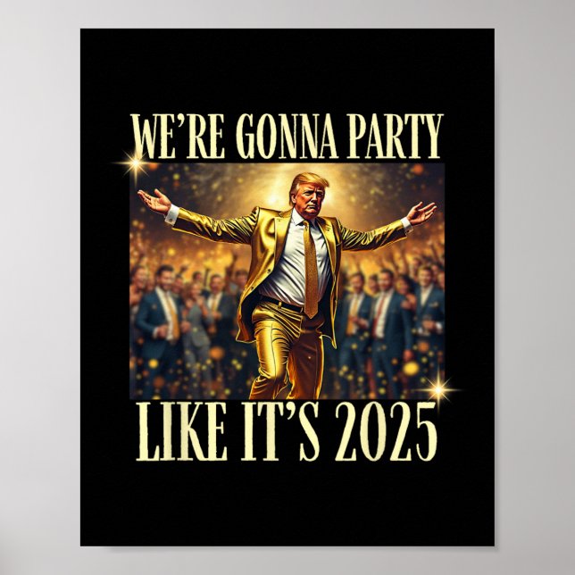 Trump Dance - nyår 2025 Inauguration Mega i Party Poster (Framsidan)