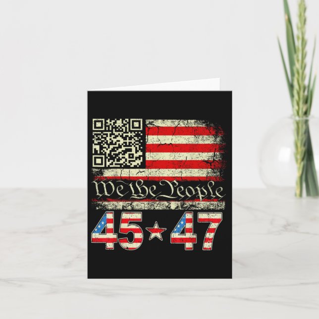 Trump Dance Troll Qr Funny Trump Dance Code Retro Kort (Framsida)