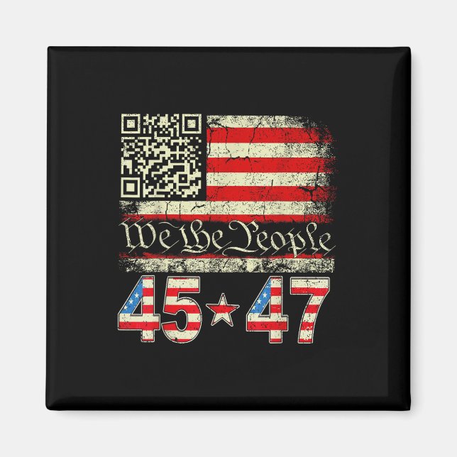 Trump Dance Troll Qr Funny Trump Dance Code Retro  Magnet (Framsidan)