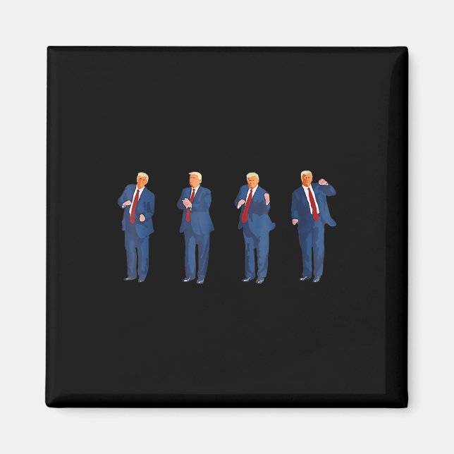 Trump Dancing America 47 och 4:e juli Far d Magnet (Framsidan)
