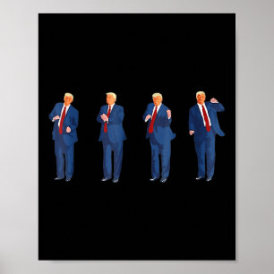 Trump Dancing America 47 och 4:e juli Far d Poster
