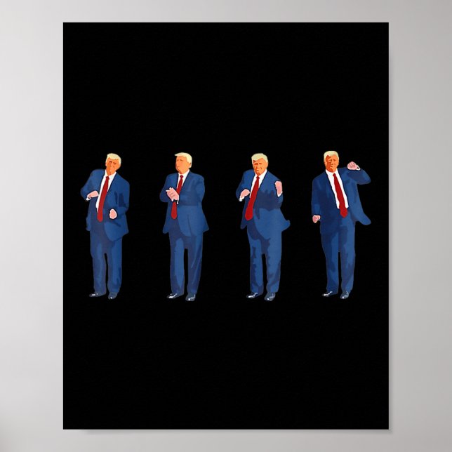 Trump Dancing America 47 och 4:e juli Far d Poster (Framsidan)