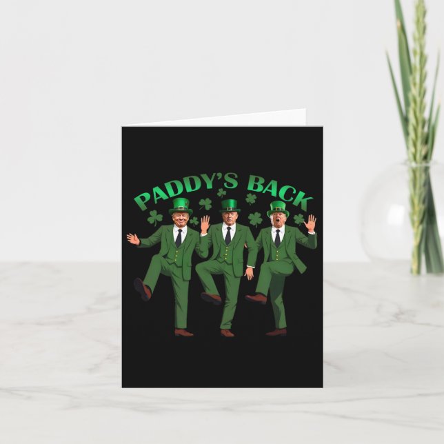 Trump Dancing Funny St patricks day Drinking Paddy Kort (Framsida)