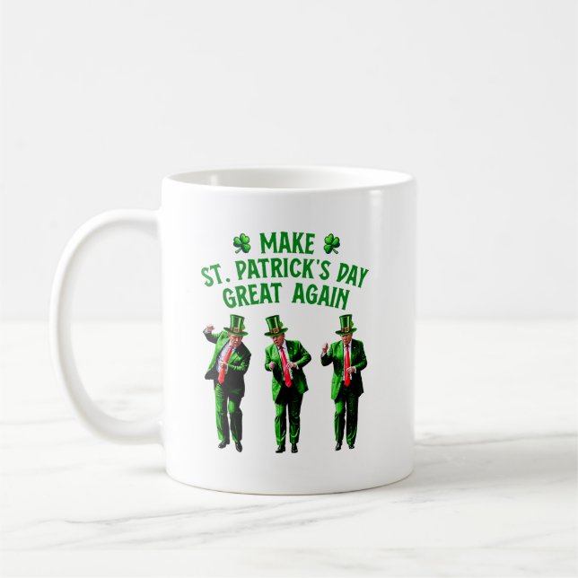 Trump Dancing Gör St. Patricks dag Underbar igen Kaffemugg (Vänster)