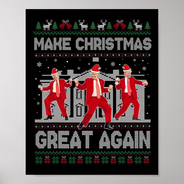 Trump Danning Gör jul Underbar igen Julafton Paja Poster (Framsidan)