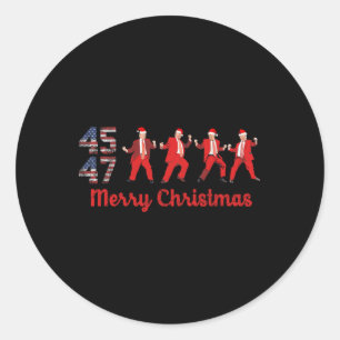 Trump-dans 45 47 Donald Trump Xmas Pyjamas Jul Runt Klistermärke