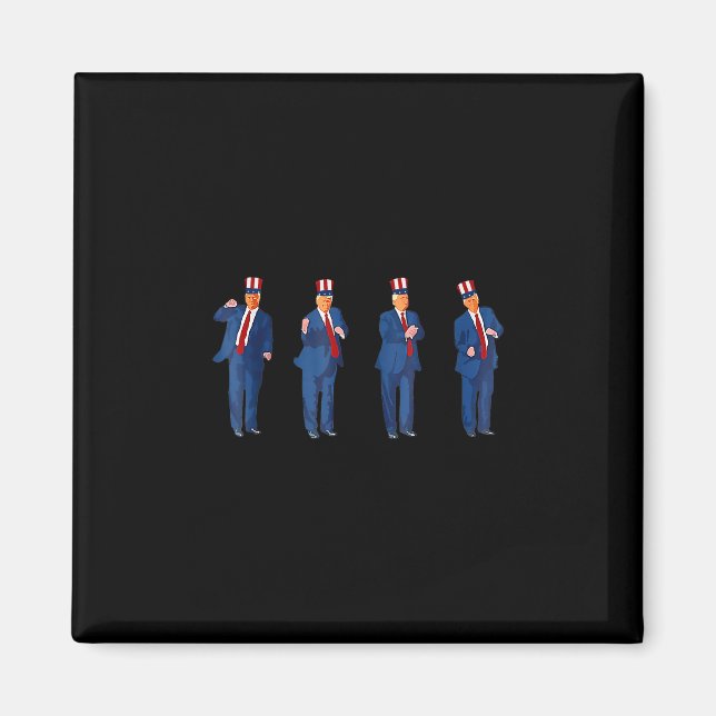 Trump Dans 4:e Juli Trump 2025  Magnet (Framsidan)