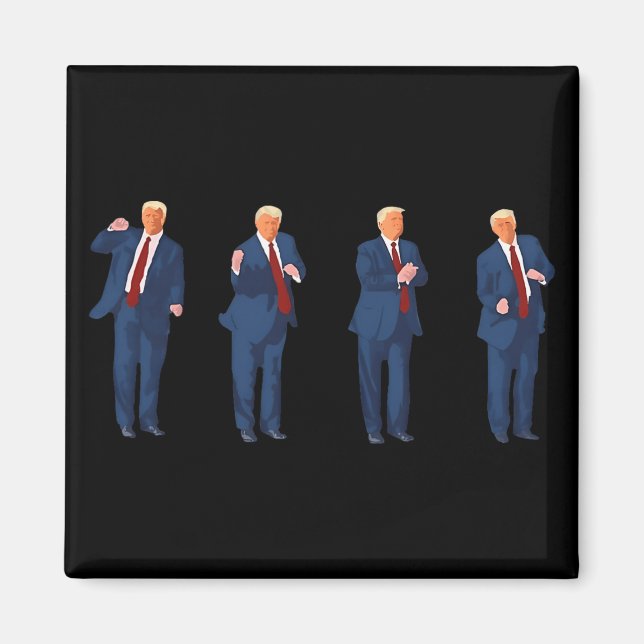 Trump Dans 4:e Juli Trump 2025  Magnet (Framsidan)