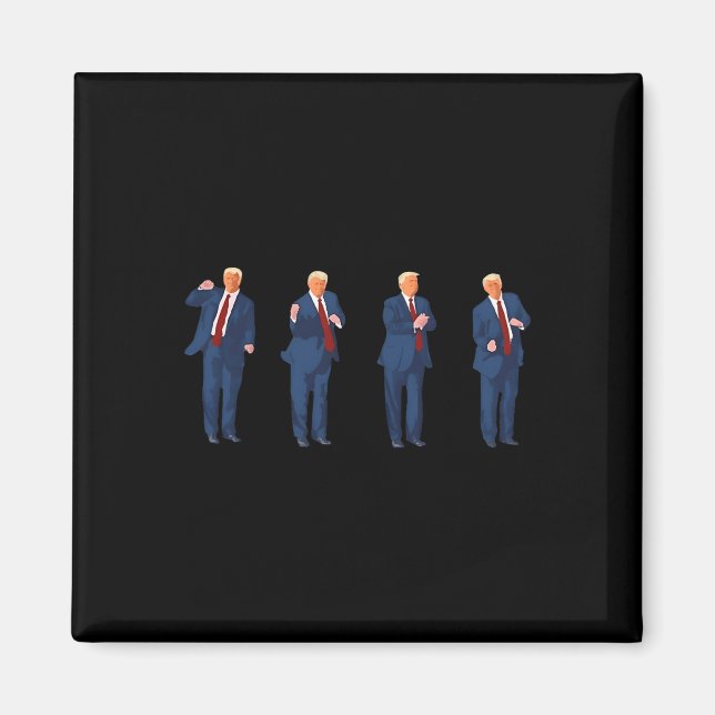 Trump Dans 4:e Juli Trump 2025  Magnet (Framsidan)
