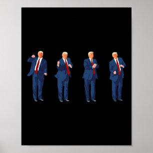 Trump Dans Rolig Pro Trump 2024 Rösta Trump Presid Poster