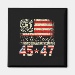Trump Dans Troll Qr Rolig Trump Dans Kod Retro Magnet