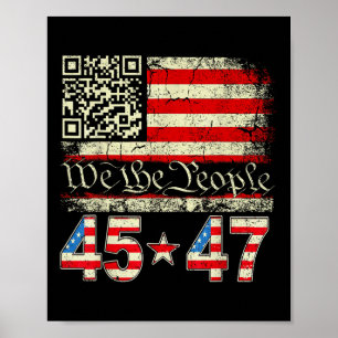 Trump Dans Troll Qr Rolig Trump Dans Kod Retro Poster