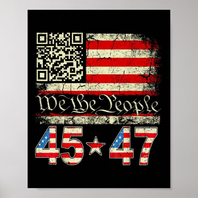Trump Dans Troll Qr Rolig Trump Dans Kod Retro  Poster (Framsidan)