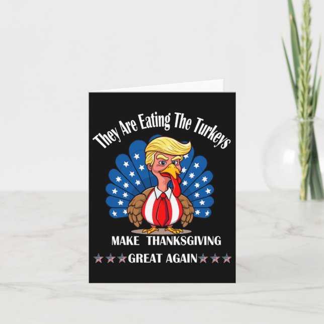Trump De äter kalkonerna Thanksgiving Kul Kort (Framsida)