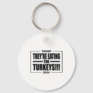 Trump De äter Turkey Thanksgiving Holi Nyckelring