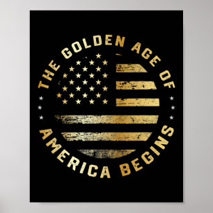 Trump Den gyllene eran för Amerika börjar 2025 Poster