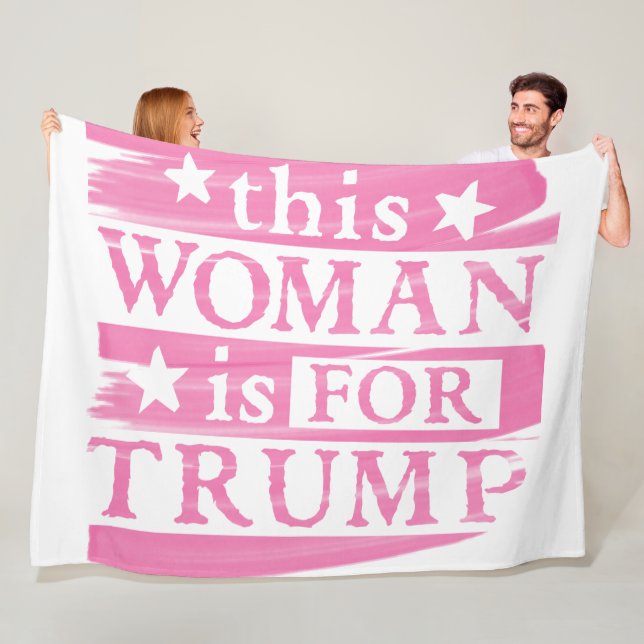 Trump - den här kvinnan är för Trump-ROSA Fleecefilt (På plats)