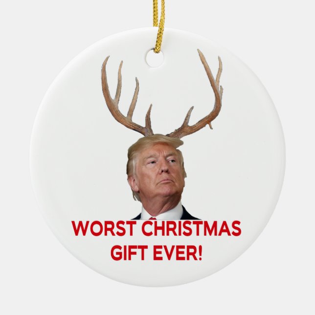 Trump, den värsta julklappen någonsin! Ornament (Framsidan)