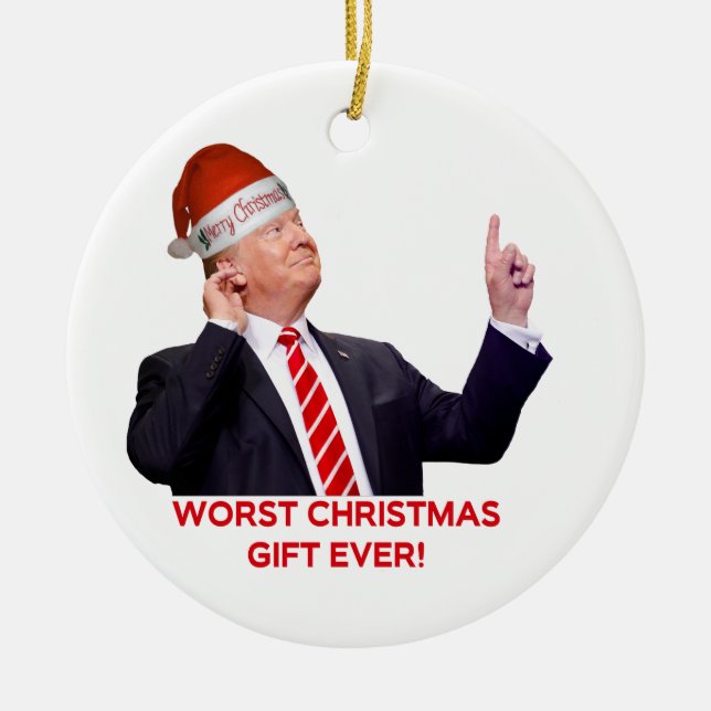 Trump, den värsta julklappen någonsin! Ornament (Framsidan)