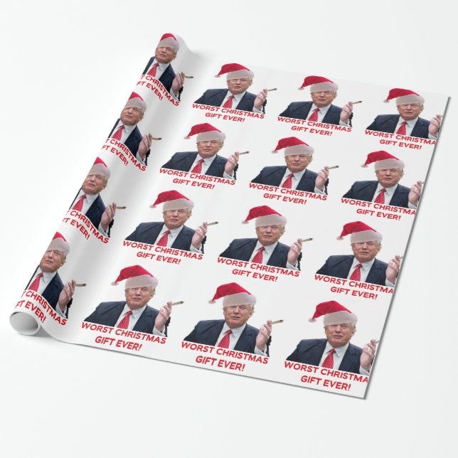 Trump, den värsta julklappen någonsin! presentpapper (Utrullad)