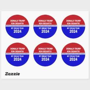 Trump DeSantis 2024 My Dream Team Runt Klistermärke