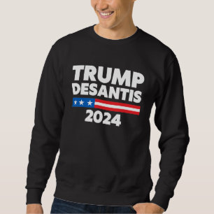 Trump Desantis 2024 USA Politiskt humor Lång Ärmad Tröja