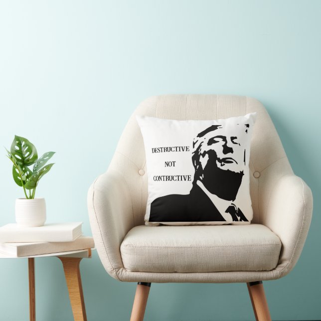 Trump/Destructive Not Constructive Throw Pillow Kudde (Stol)