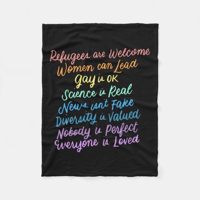 Trump Diversity Science Refugees Kärlek Womens Hög Fleecefilt (Framsidan)