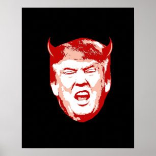 Trump Djävulen Head - Anti-Trump - Poster