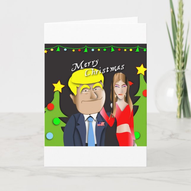 Trump, Donald, Melania, jul, gåva, present, presen Helgkort (Framsida)
