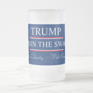 Trump Drain the Swamp! Frostat Ölglas