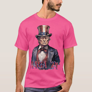 Trump drapad som farbror Sam Maga "24 T Shirt