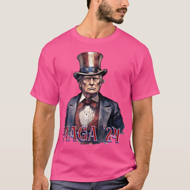 Trump drapad som farbror Sam Maga "24 T Shirt (Framsida)