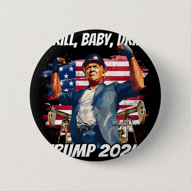 Trump Drill Baby Drill Trump 2024  Knapp (Framsida)