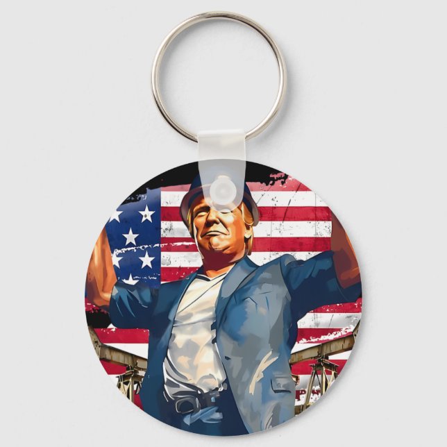 Trump Drill Baby Drill Trump 2024  Nyckelring (Framsida)
