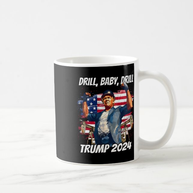 Trump Drill För Drill Trump  Kaffemugg (Höger)