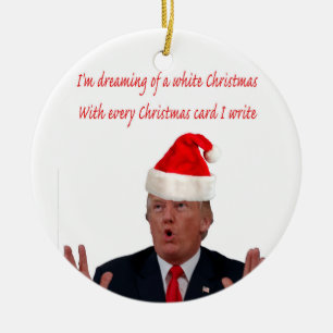 Trump, drömma om en vit jul julgransprydnad keramik